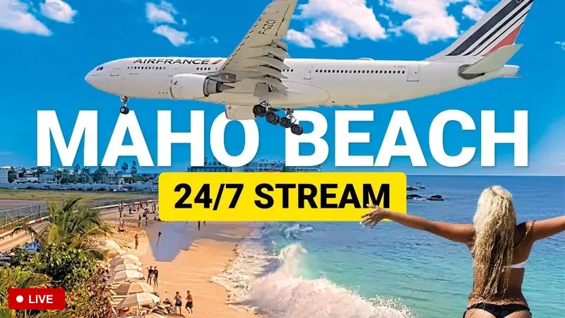 Maho Beach 即時攝影機 - 24/7看飛機